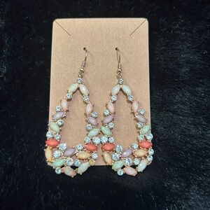 Colorful Rhinestone & Gemstone Drop Earrings